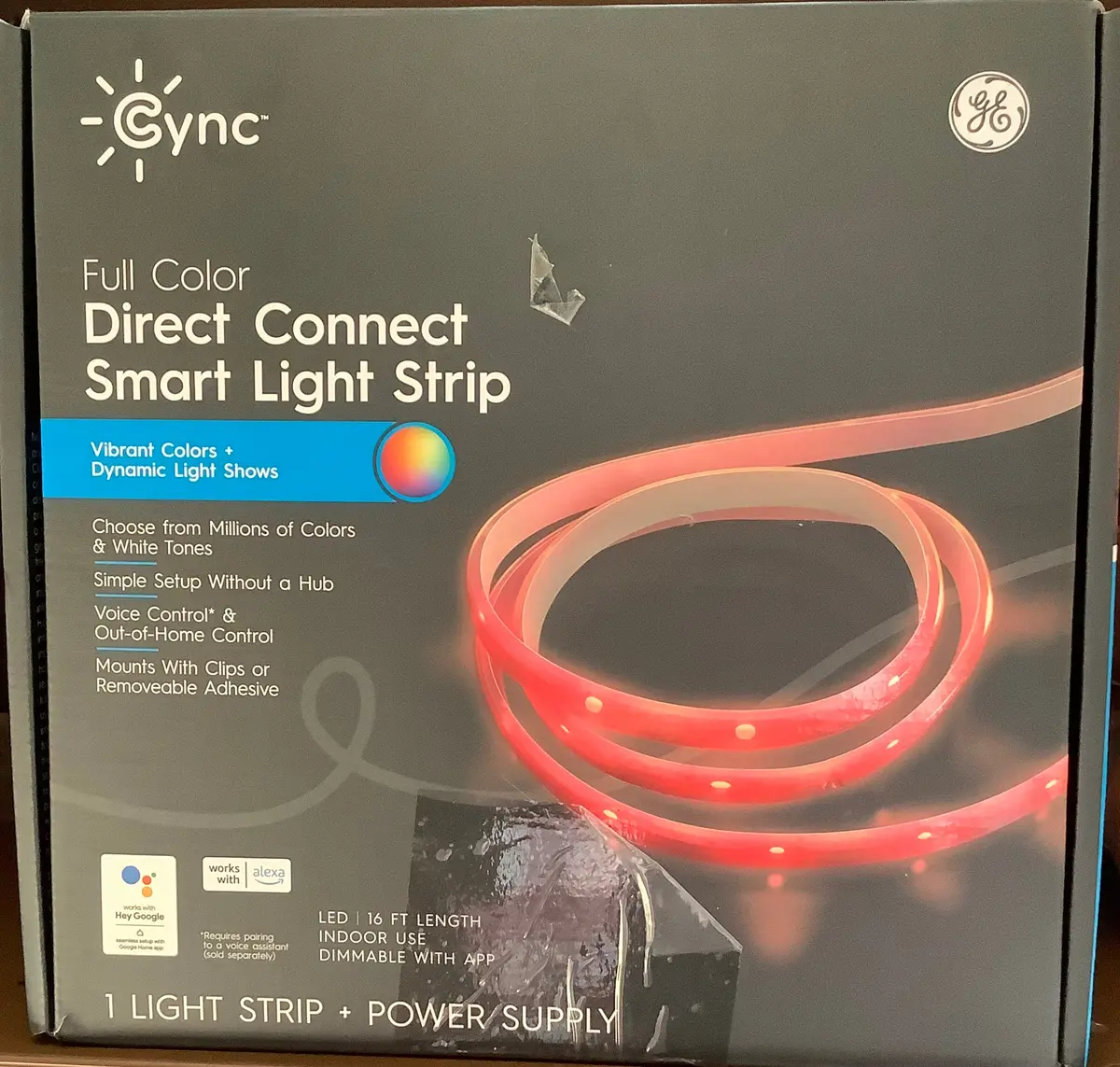 Ge Ge Cync Smart Led Full Color Light Strip + Power
Supply 16' 1