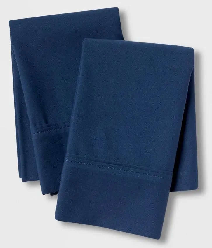 Standard 300 Thread Count Ultra Soft Pillowcase Set Dark Blue 1