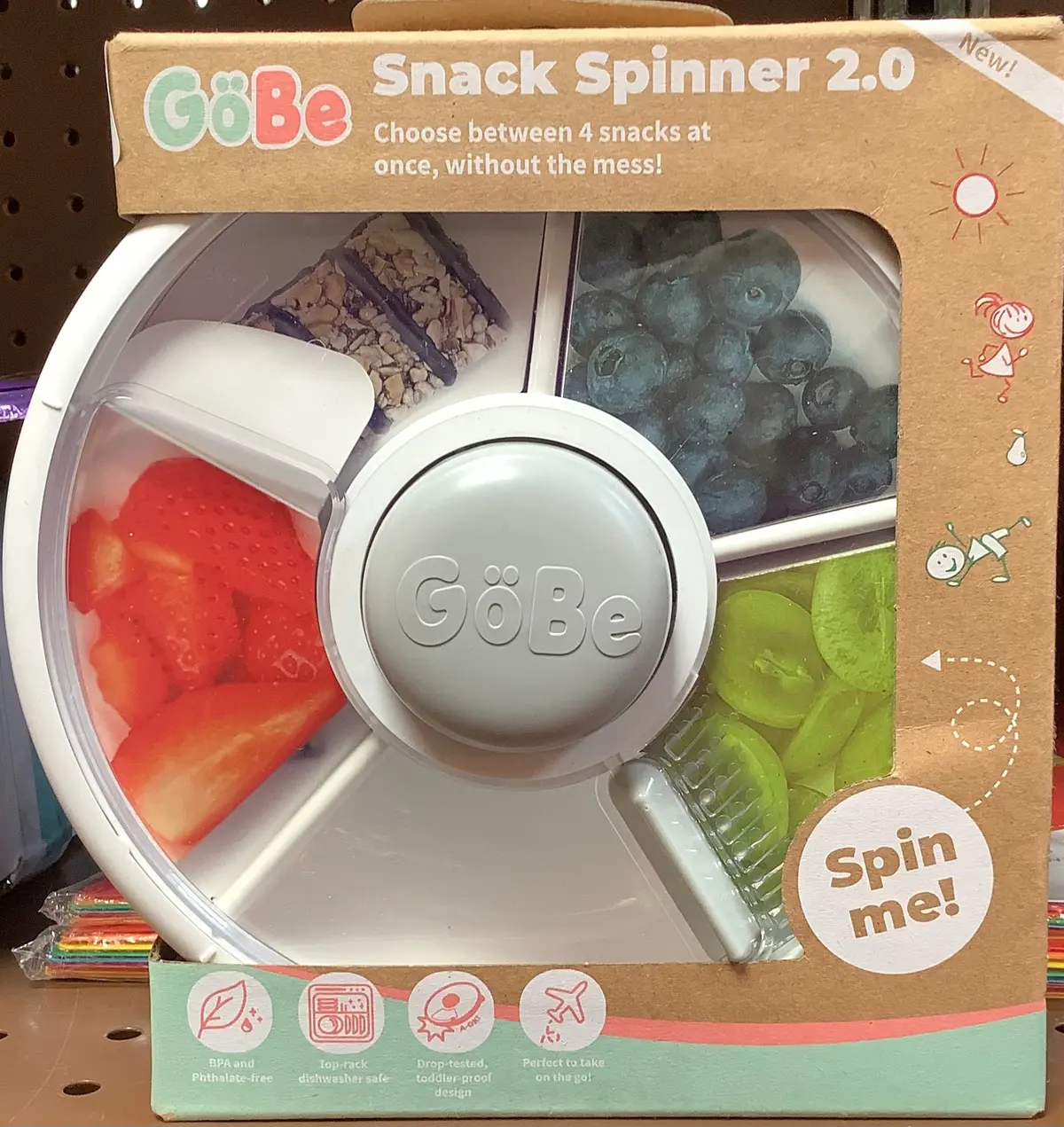 Gobe Kids' Snack Spinner Slide Baby And Toddler Food
Storage Container - Gray - 11Oz 1