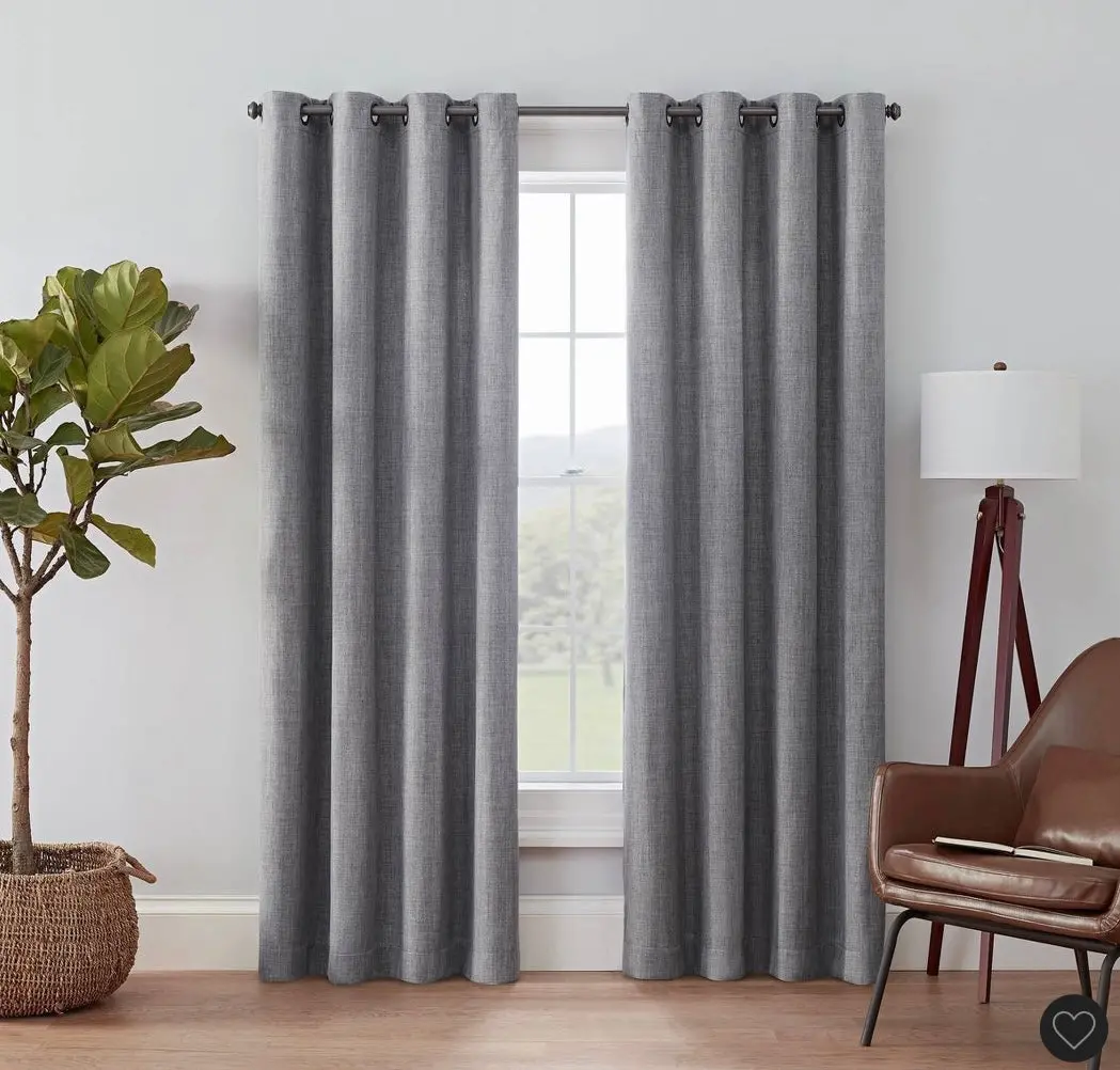 1Pc 52"X54" Blackout Rowland Curtain Panel Light Gray 1