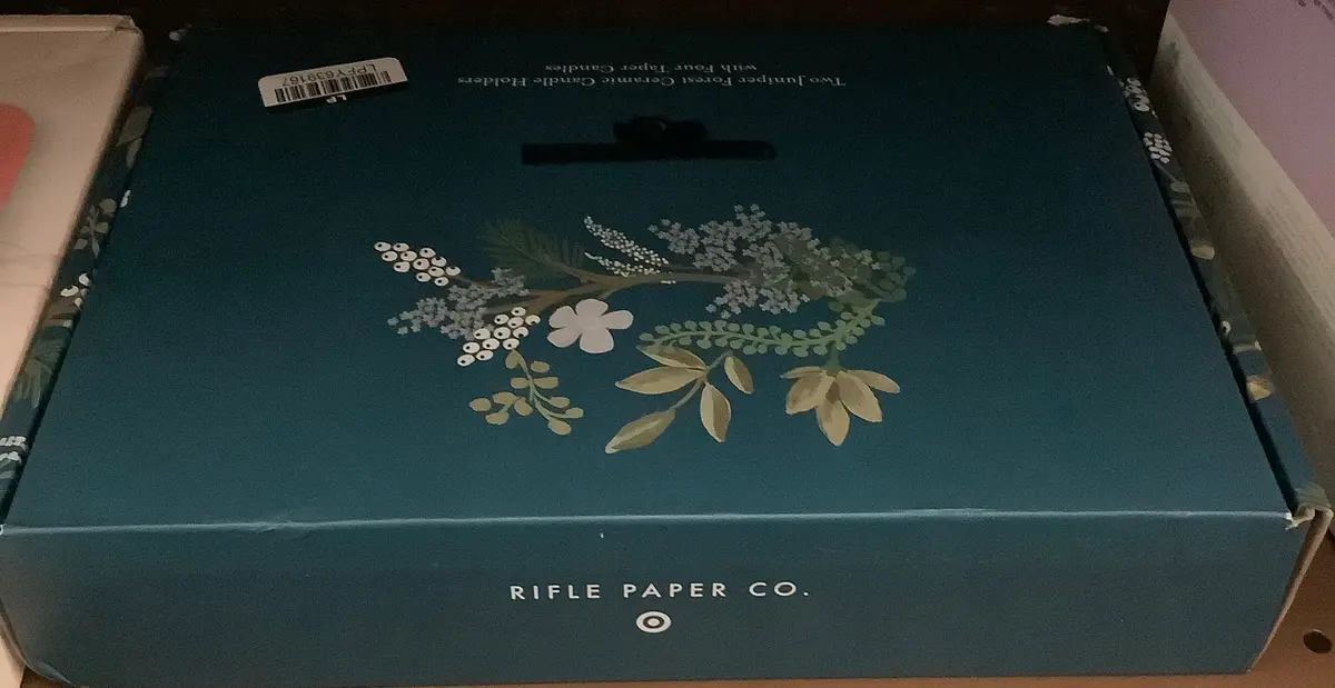 Rifle Paper Co. X Target Set Of 4 Juniper Forest Taper Candles With Set Of 2
Candlestick Holders 1