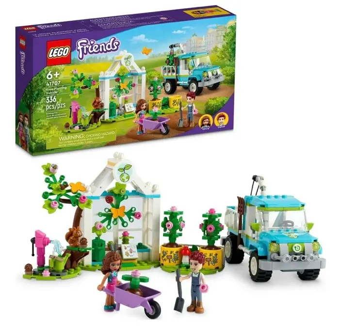 Lego Friends Tree-Planting Vehicle 41707 Flower Garden Building Set With Toy Car, Olivia Mini-Doll And Animal Figures, Nature Inspired Summer Set 1