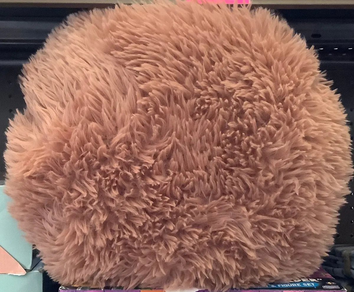 Long Faux Fur Round Throw Pillow 2