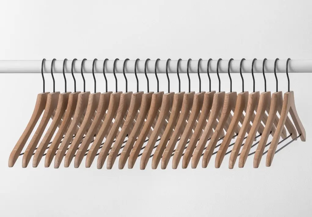 24Pk Wood Suit Hangers Natural 1