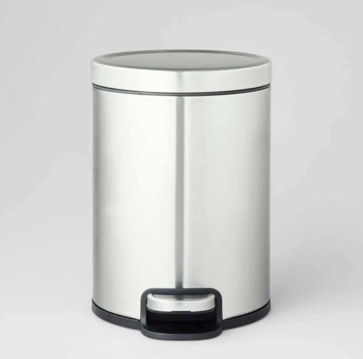 5L Round Step Trash Can Silver 1
