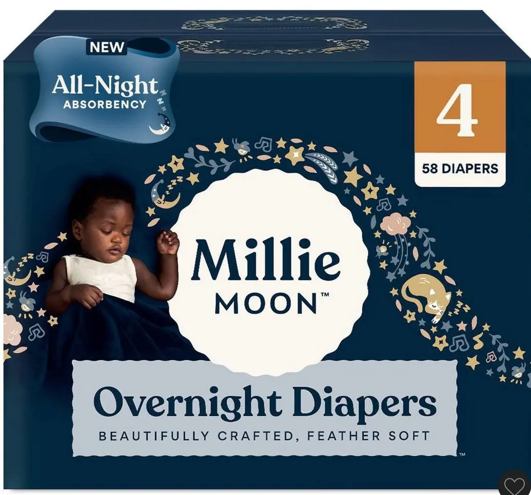 Millie Moon Overnight Diapers - Size 4 - 58Ct 1