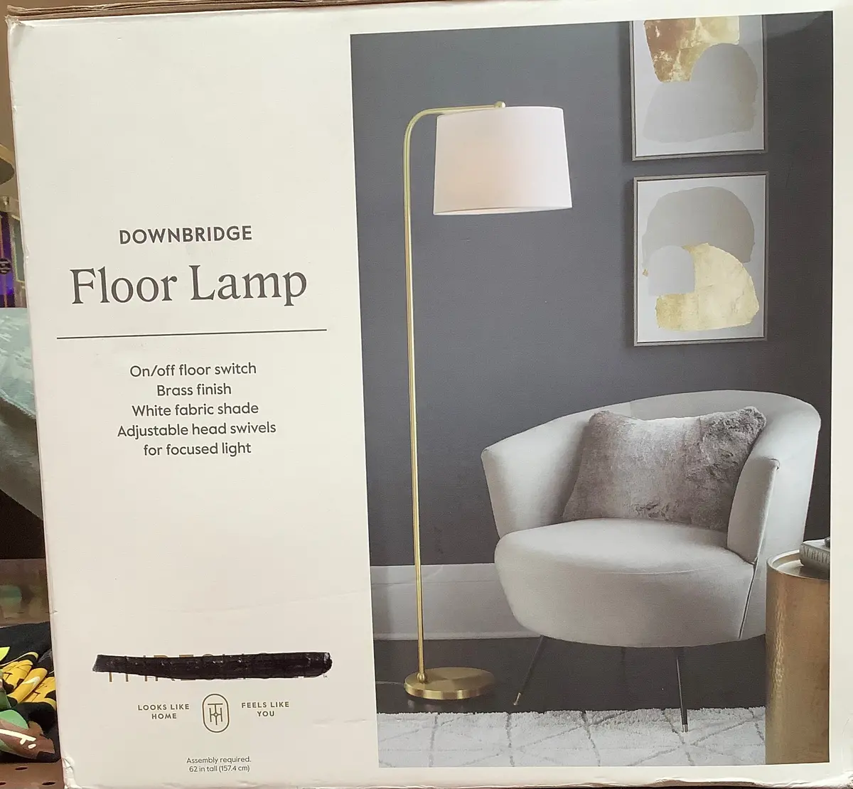 62"X14" New Traditional Downbridge Floor Lamp Brass 1