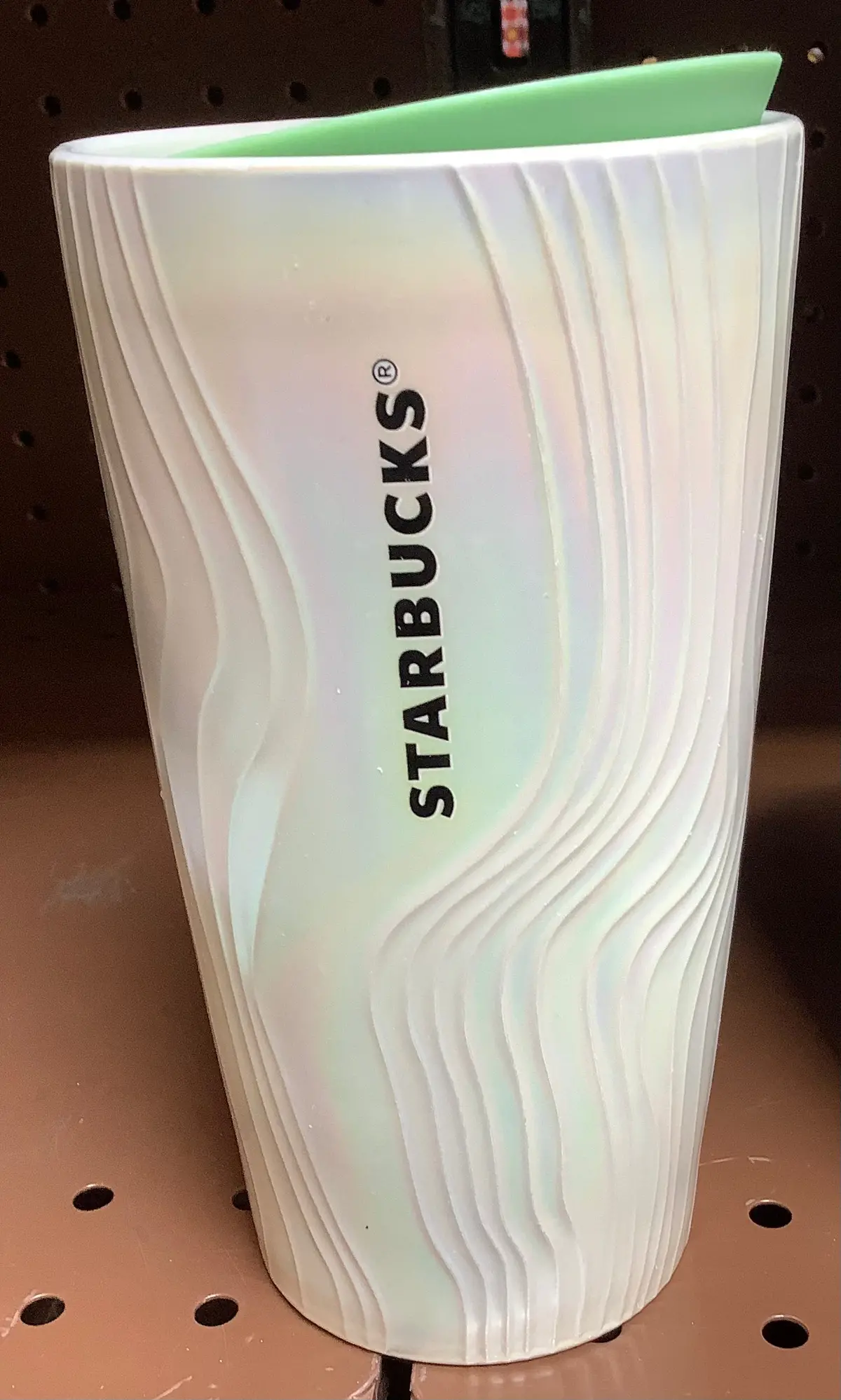 Starbucks 12Oz Pearlescent Wave Luster Ceramic Travel Mug 1