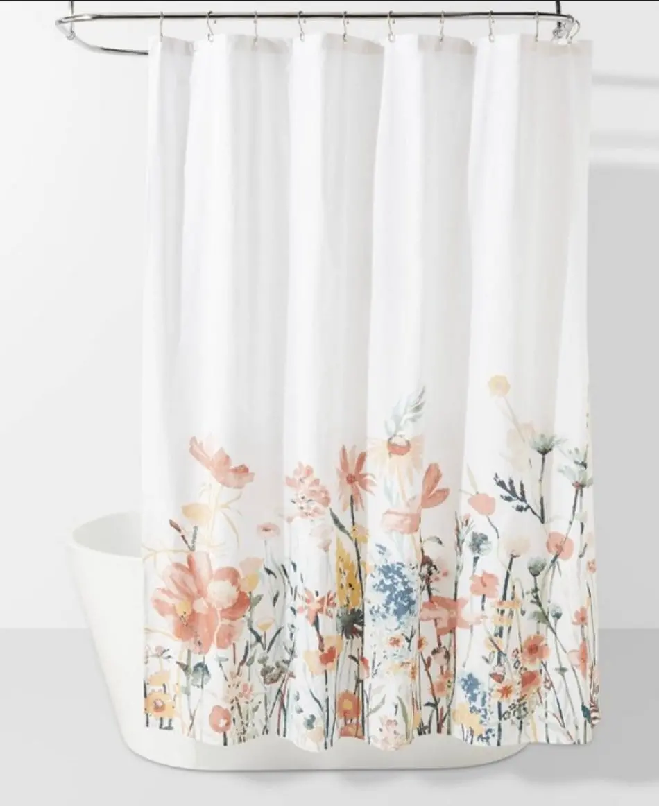 Watercolor Engineered Floral Shower
Curtain 1