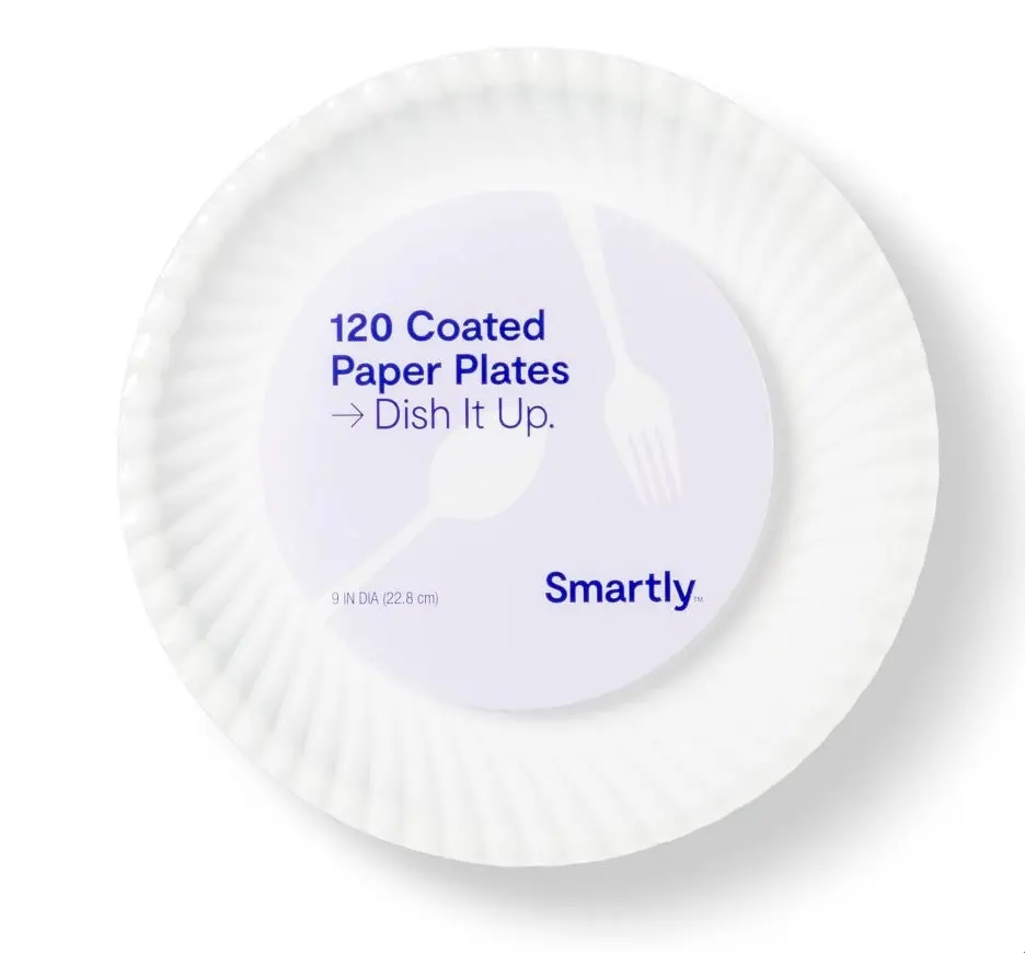 Coated Disposable Paper Plates - 9"- 120Ct 1