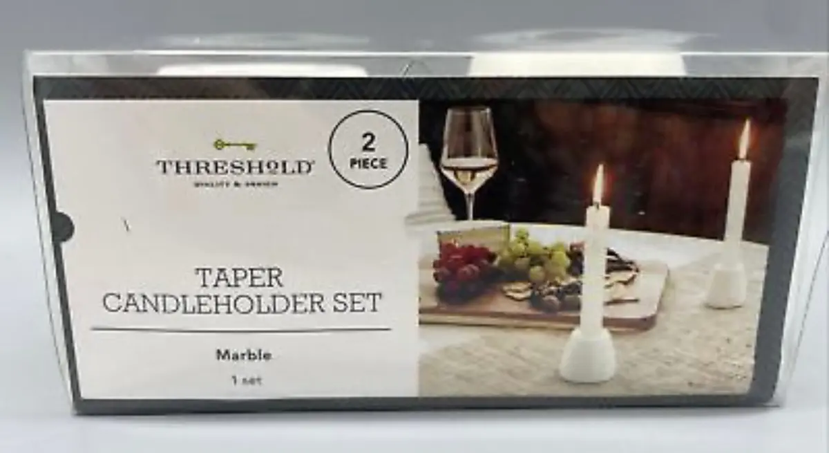 Marble Taper Candleholder Holders White 1