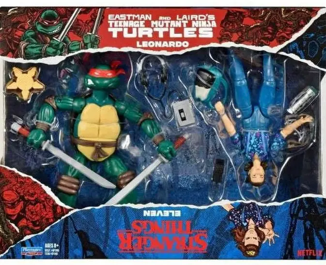 Teenage Mutant Ninja Turtles Stranger Things Leonardo & Eleven Action Figure 2-
Pack (Upside Down Remix) 1