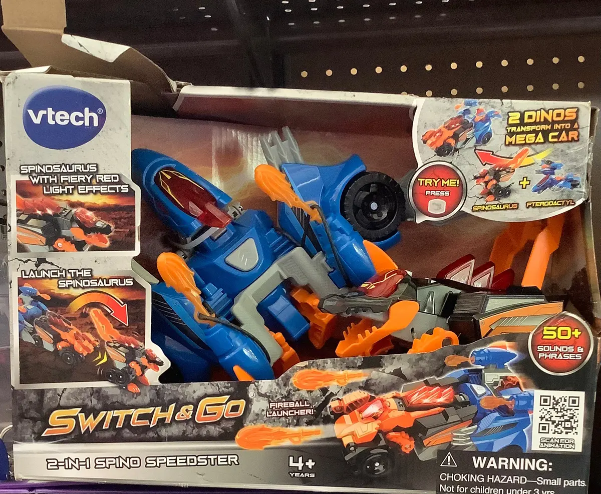Vtech Switch & Go 2-In-1 Spino Speedster Mega Car With Fireball Launcher 1