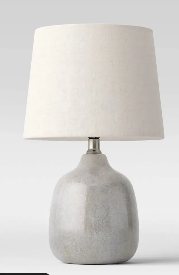 17.5"X11" Assembled Ceramic Table Lamp Gray(Small Chip) 1