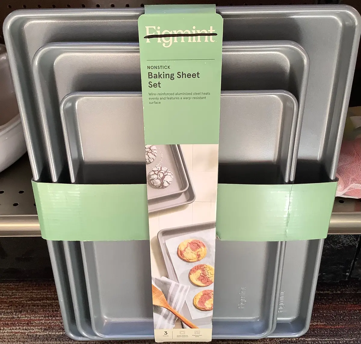 3Pc Nonstick Baking Sheet Set Gray 1