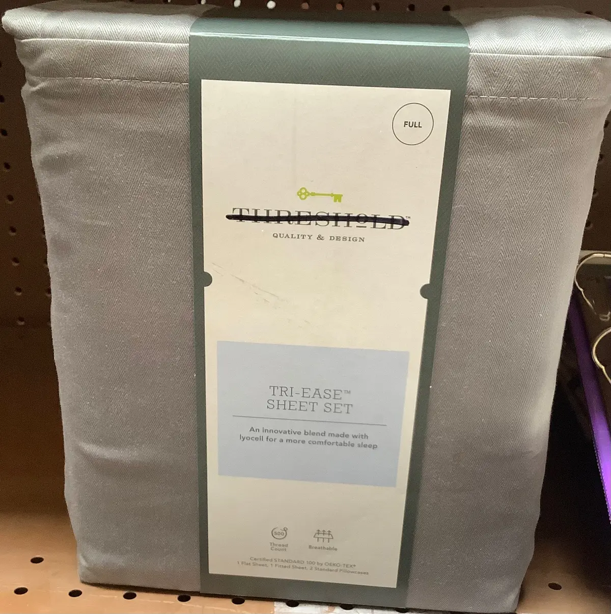 500 Thread Count Tri-Ease Full Bed Sheet Set In Light Gray 1