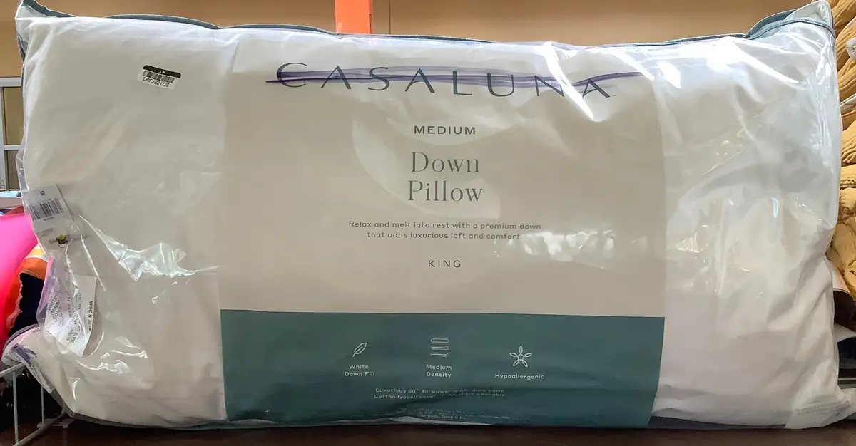 King Medium Down Bed Pillow -Hypoallergenic,
300 Thread Count, Oeko-Tex Certified 1