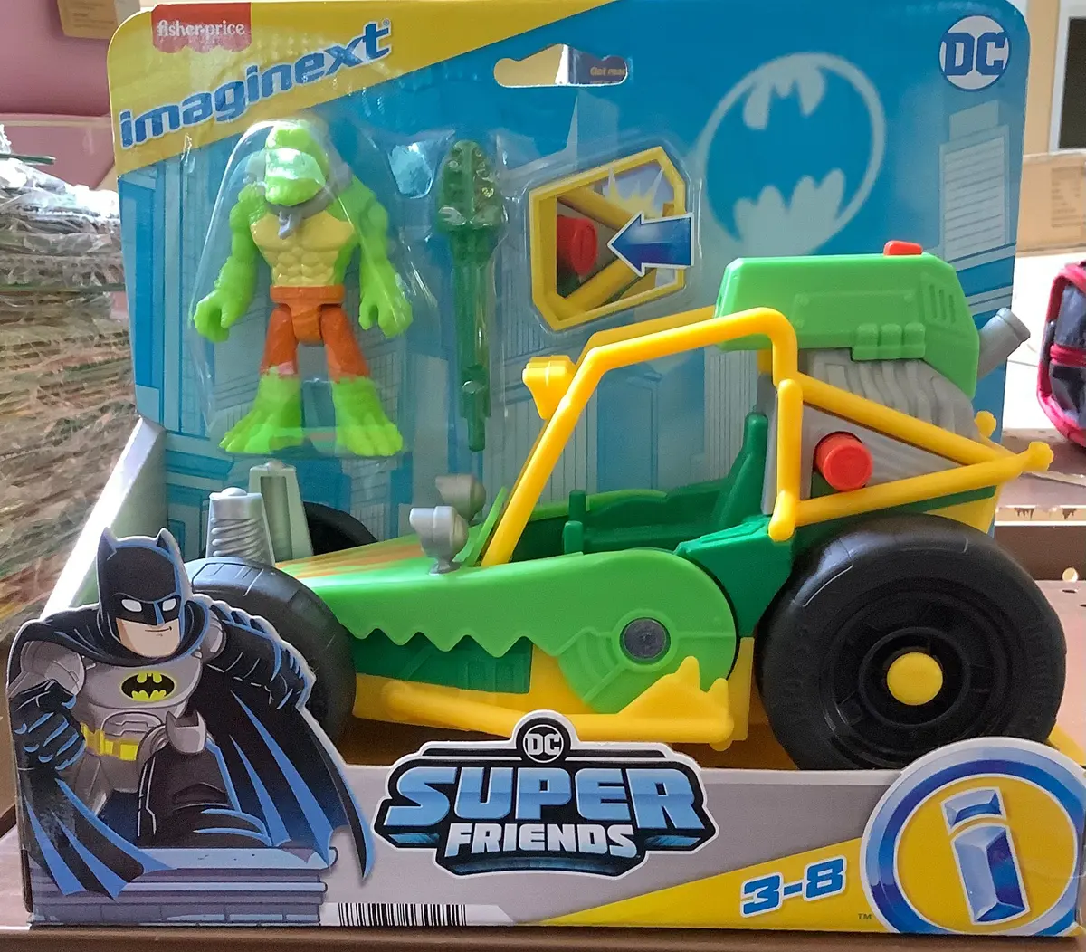 Imaginext Dc Super Friends Killer Croc Figure & Toy Car Buggy, 3 Pieces 1