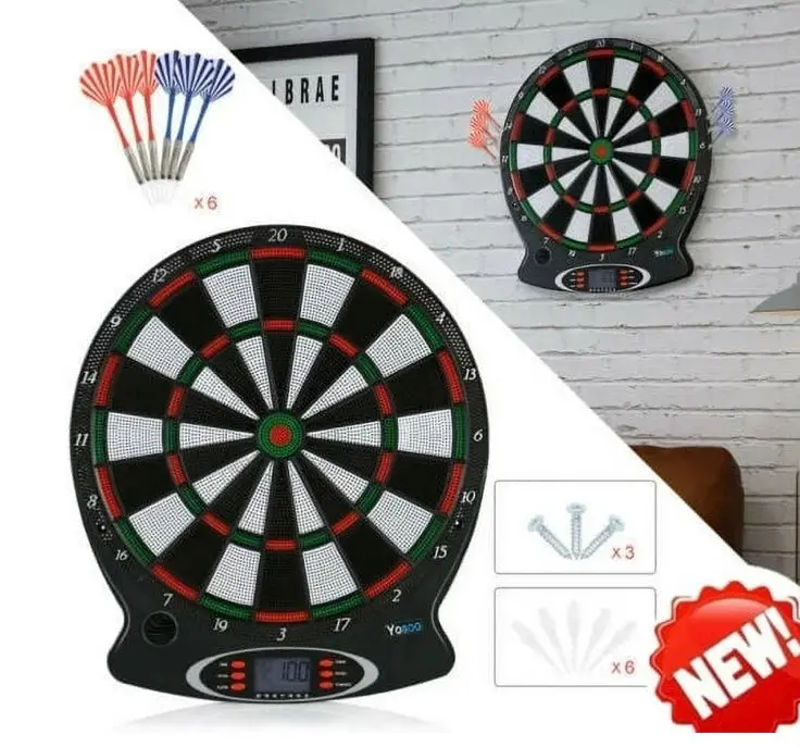 6Pcs Darts
Professional Electronic Hanging Dartboard Lcd Scoring Indicator Dart Game With 1