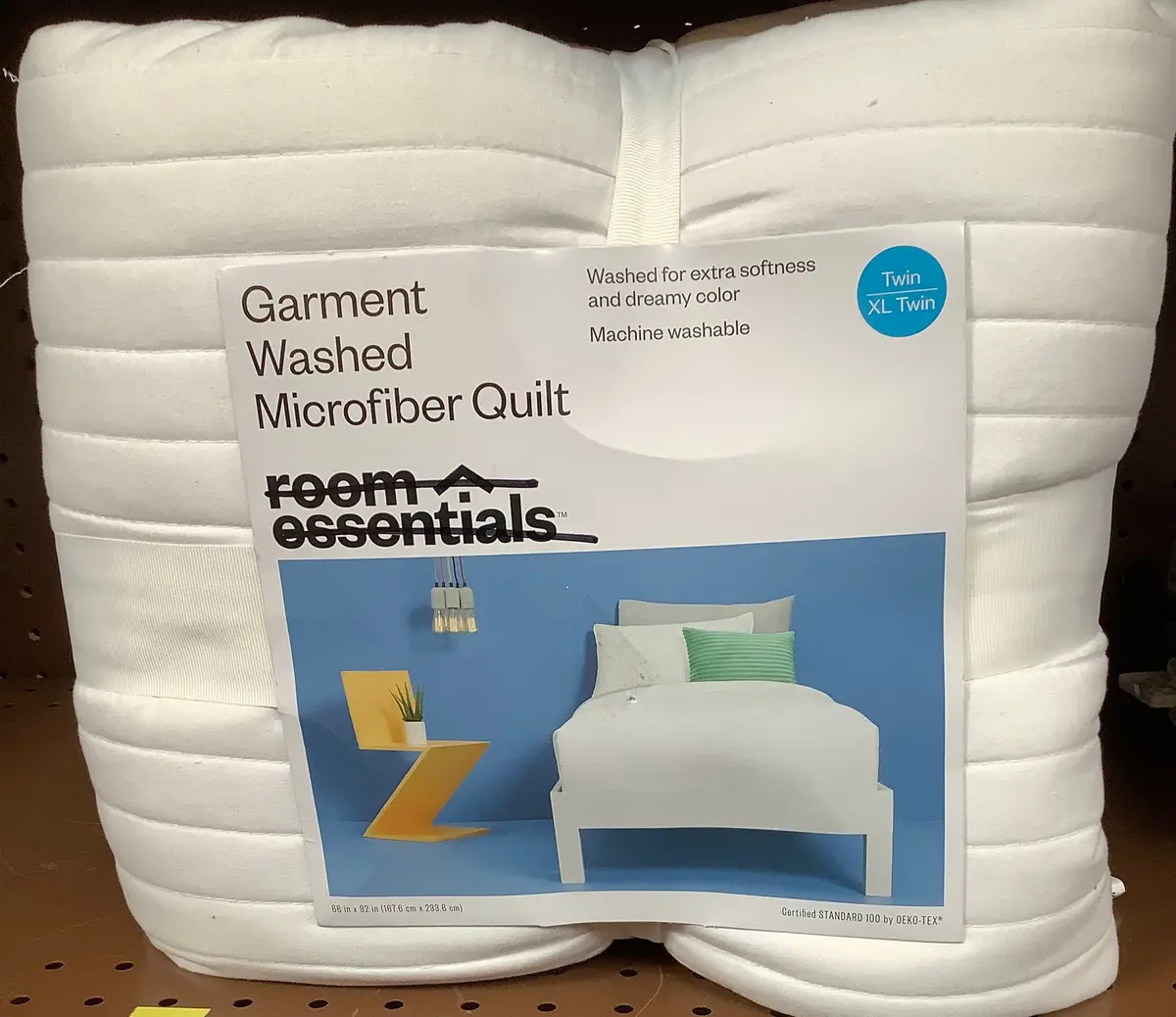 Twin/Twin Xl Garment Washed Microfiber Quilt White 1
