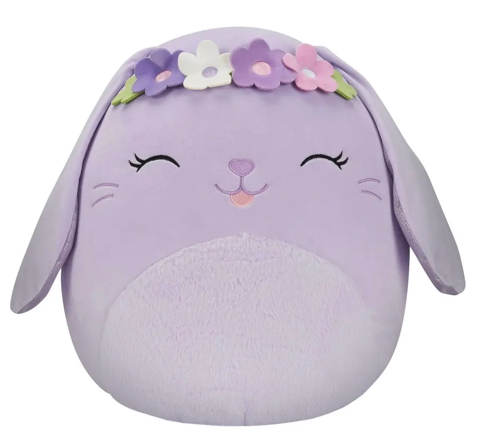 Squishmallows 16" Bubbles Lavendar Bunny With Flower
Crown Large Plush 1