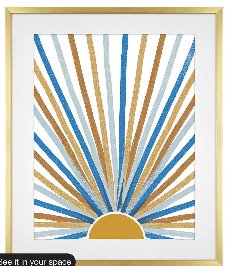 20.78" X 24.78" Matted To 16" X 20" Thin Poster Frame Brass - 1
