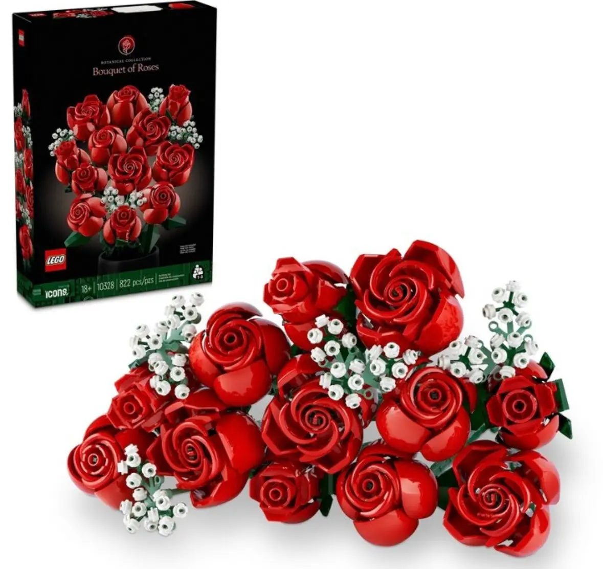 Lego Icons Bouquet Of Roses Build And Display Set 10328 1