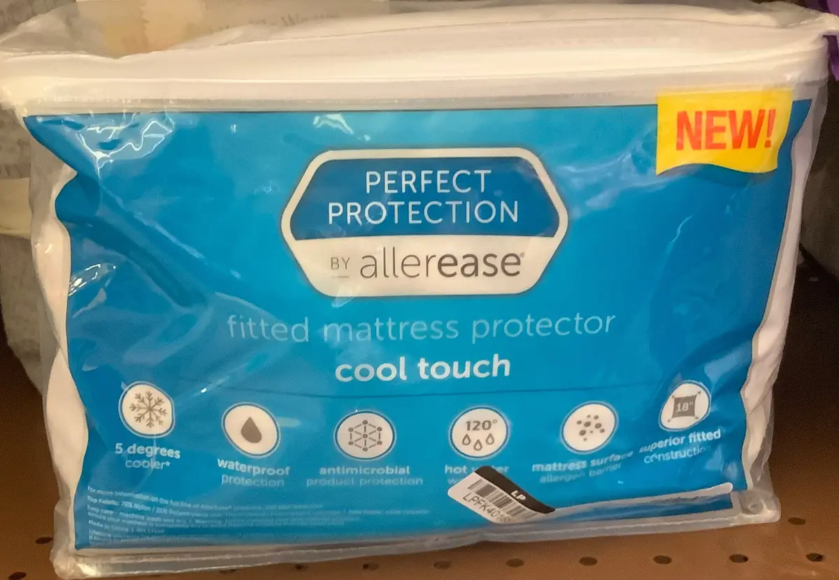 Allerease Twin Perfect Protection Cool Touch Waterproof
Machine Washable Fitted Mattress Protector 1