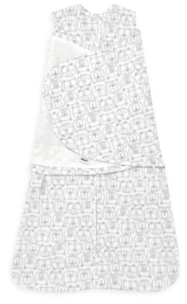 Halo Innovations Microfleece Sleepsack Swaddle Wrap - Bear Faces - S 1