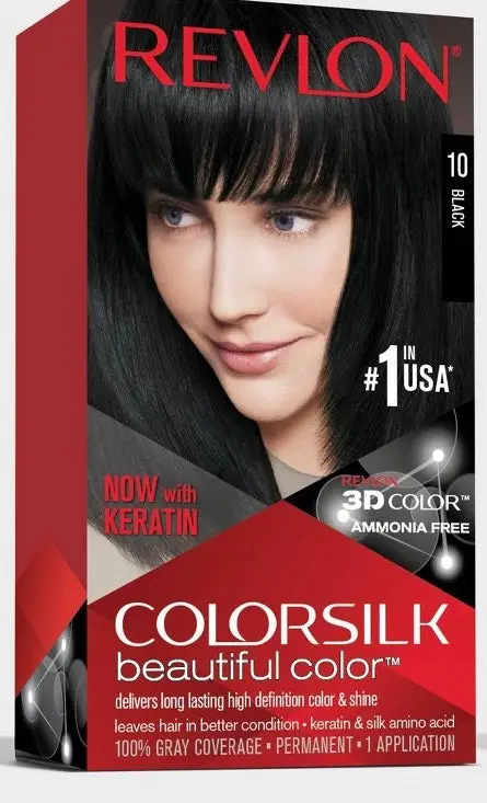 Revlon Colorsilk Beautiful Color Permanent Hair Color Long-Lasting High-Definition With 100% Gray Coverage - 010 Black
- 4.4 Fl Oz 1