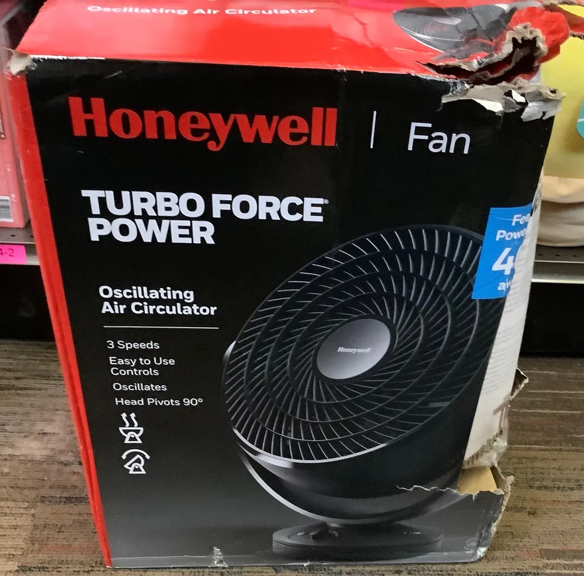 Damaged Box!!!!! Honeywell Hf710 Turbo Force Oscillating Floor Fan Black 1