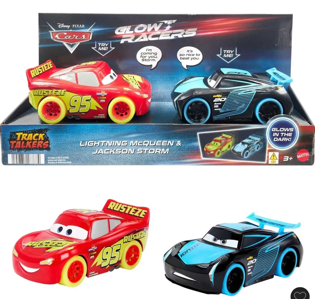 Disney Pixar Cars Track Talkers Glow Racers Lightning Mcqueen & Jackson Storm - 2Pk 1