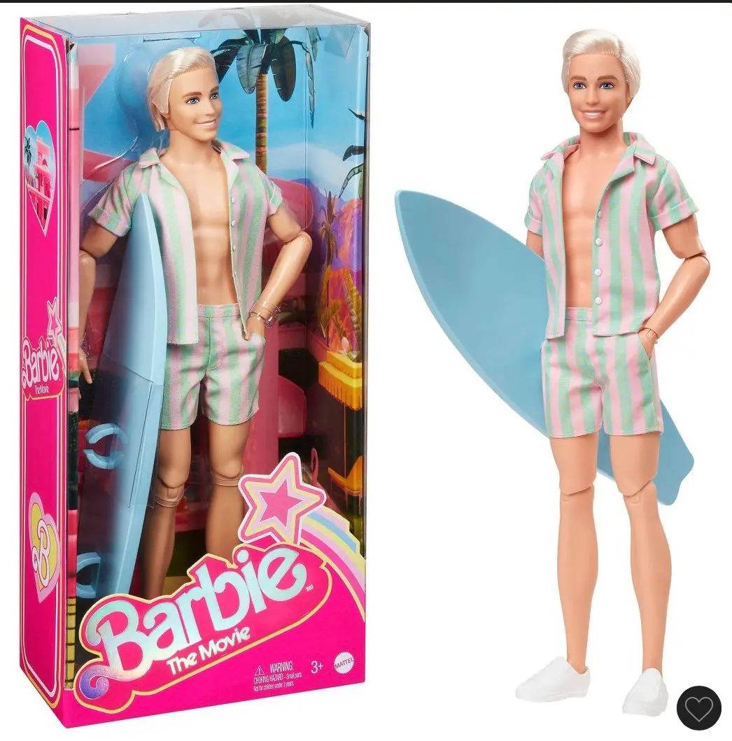Barbie: The Movie Ken Doll Wearing Pastel Striped Beach
Matching Set 1