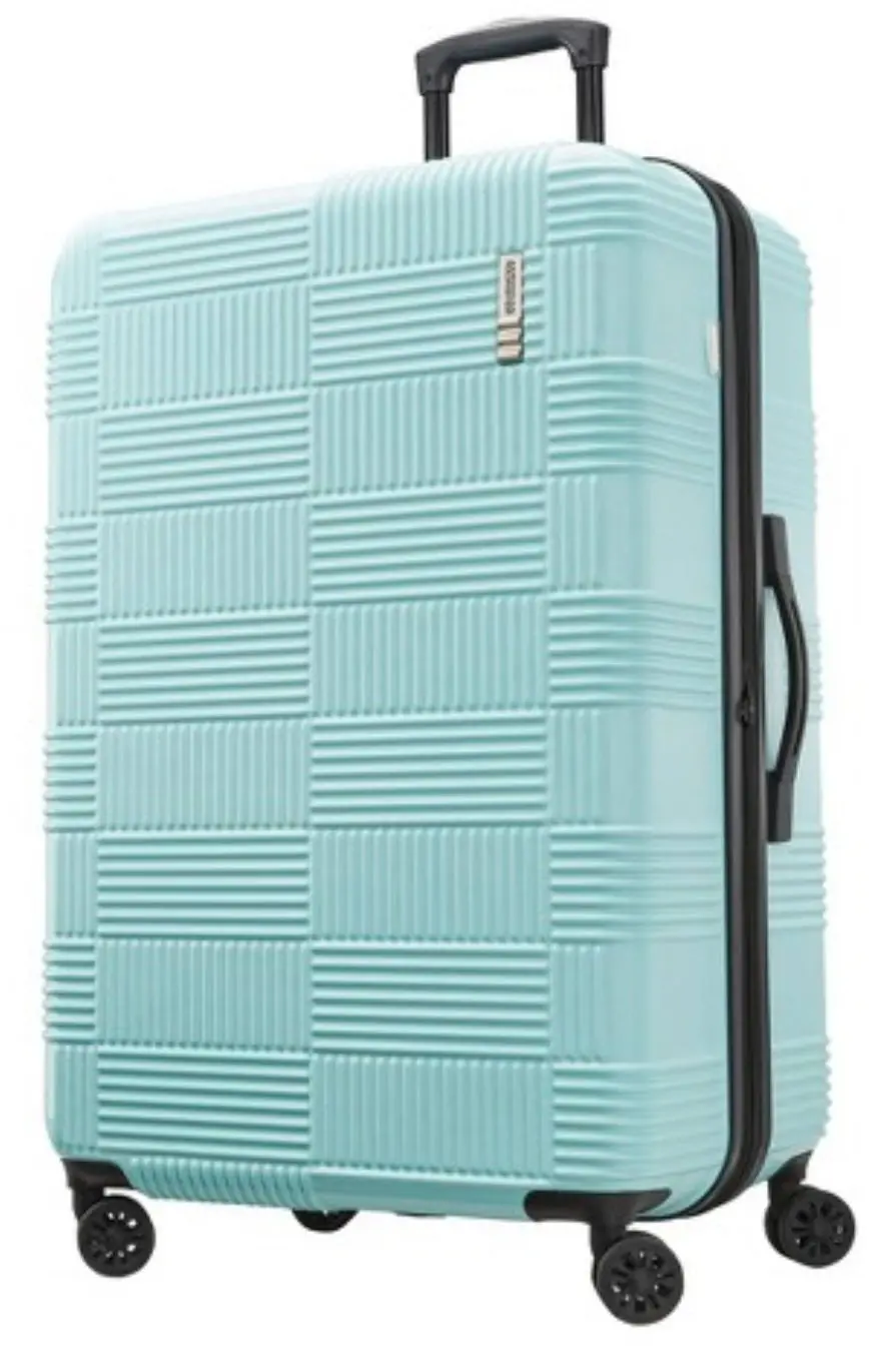 American Tourister Nxt Hardside Large Checked Spinner Suitcase - Mint Green 1