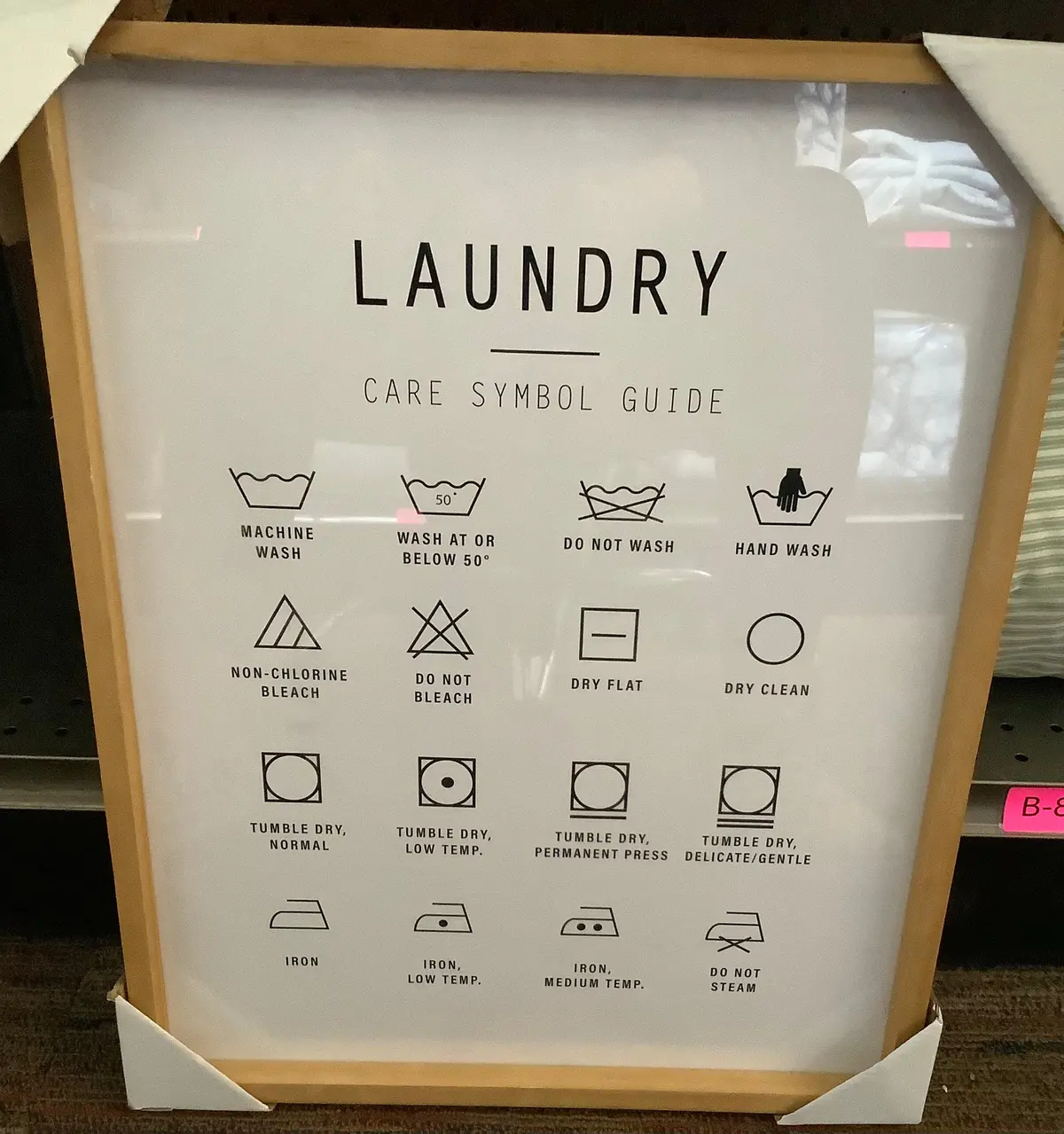 16X20" Laundry Care Infographic Framed Sign 1