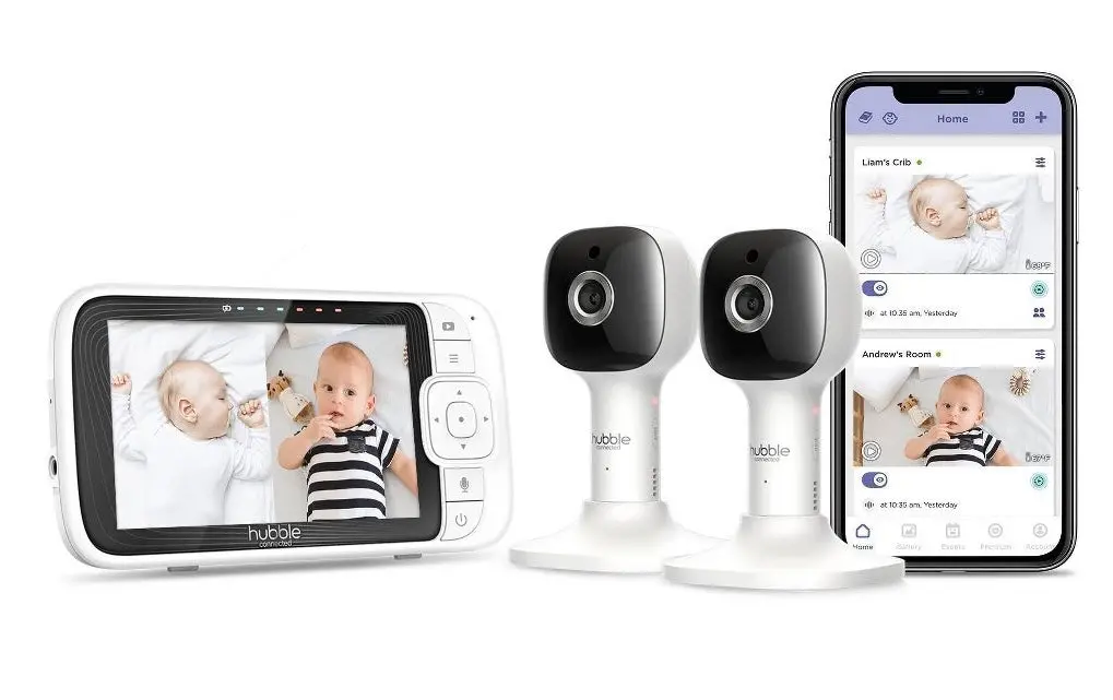 Hubble Connected Nursery Pal Cloud 5" Smart Hd Twin Baby
Monitor With Night Light 1
