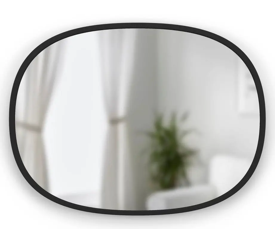 18" X 24" Oval Hub Decorative Mirror Black 1