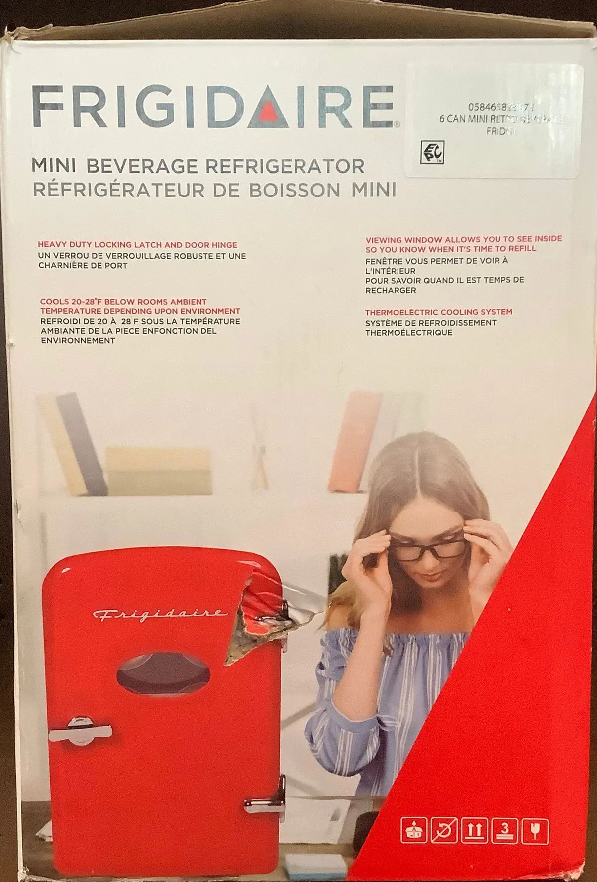 Damaged Box!!! Frigidaire Mini Portable Beverage Refrigerator- 4L - 6 Cans 1