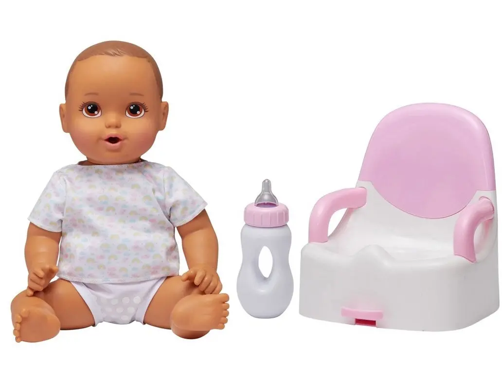 Perfectly Cute Feed & Wet 14" Baby Set - Brunette With Brown Eyes 1