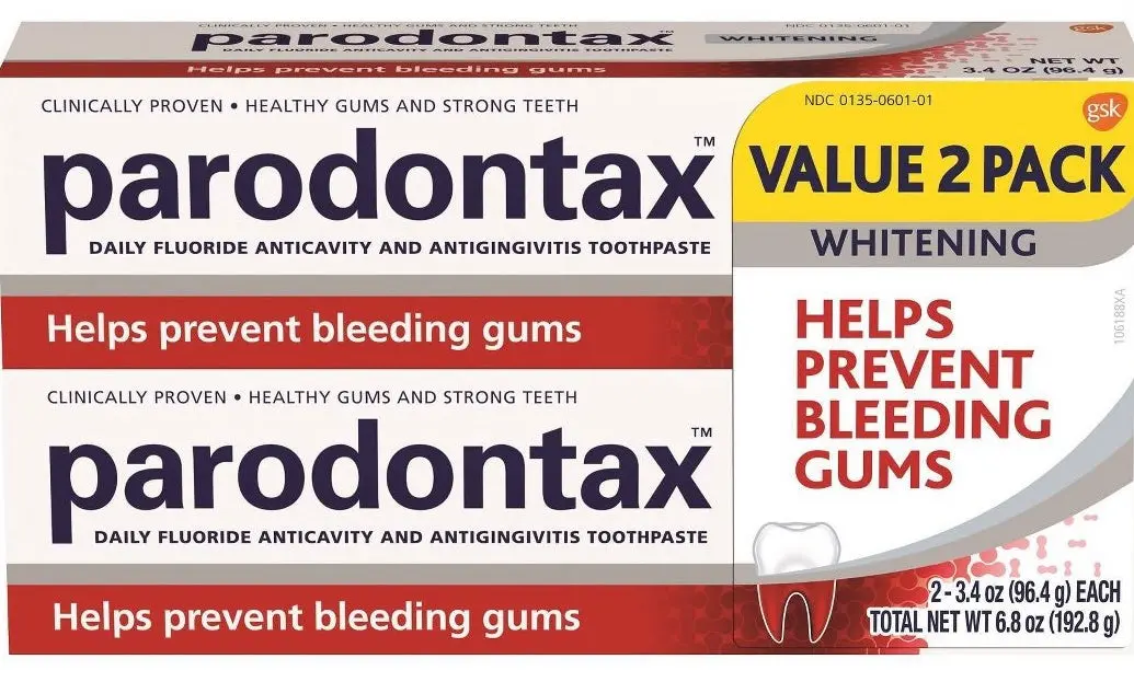 Parodontax Whitening Fluoride Anticavity And Antigingivitis
Toothpaste - 3.4Oz/2Ct 1