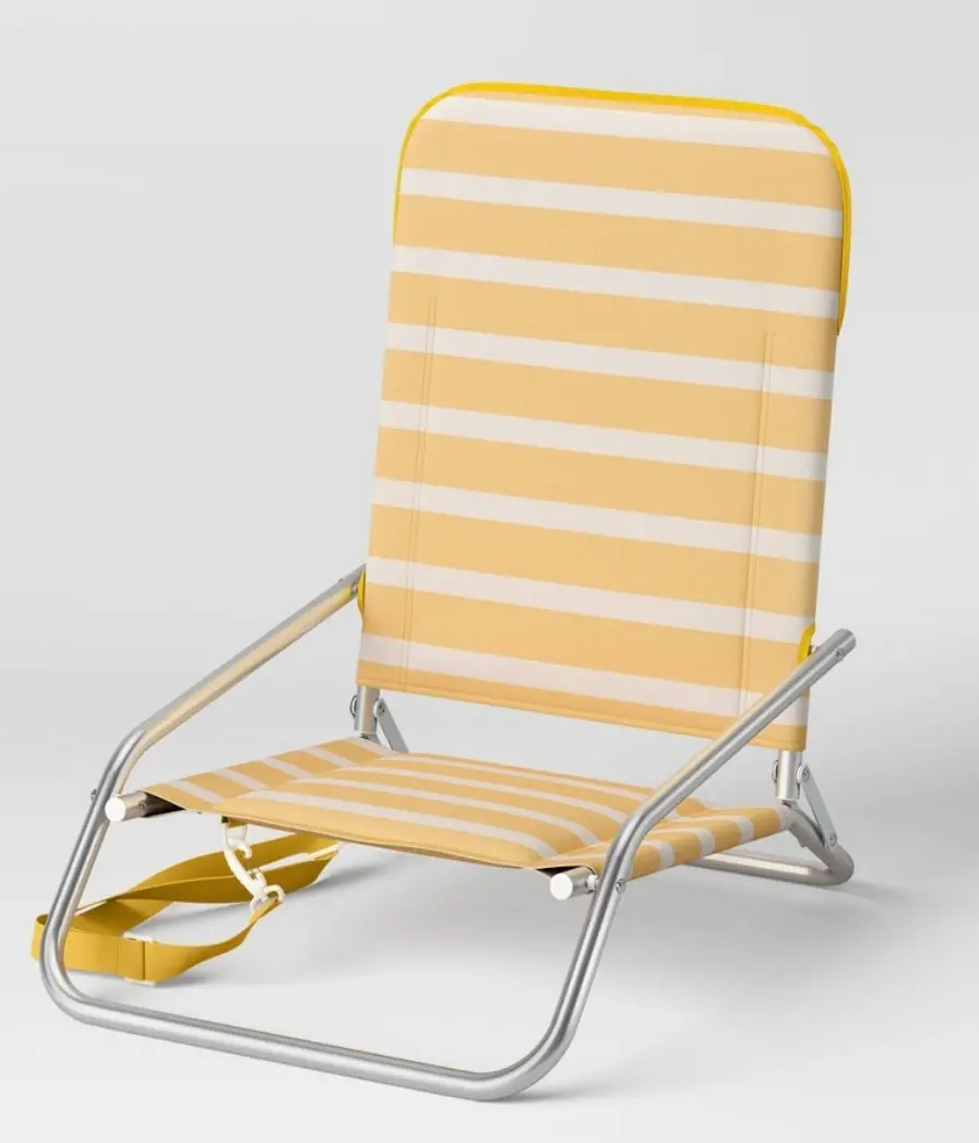 Cushioned Yellow Beach Chair 1