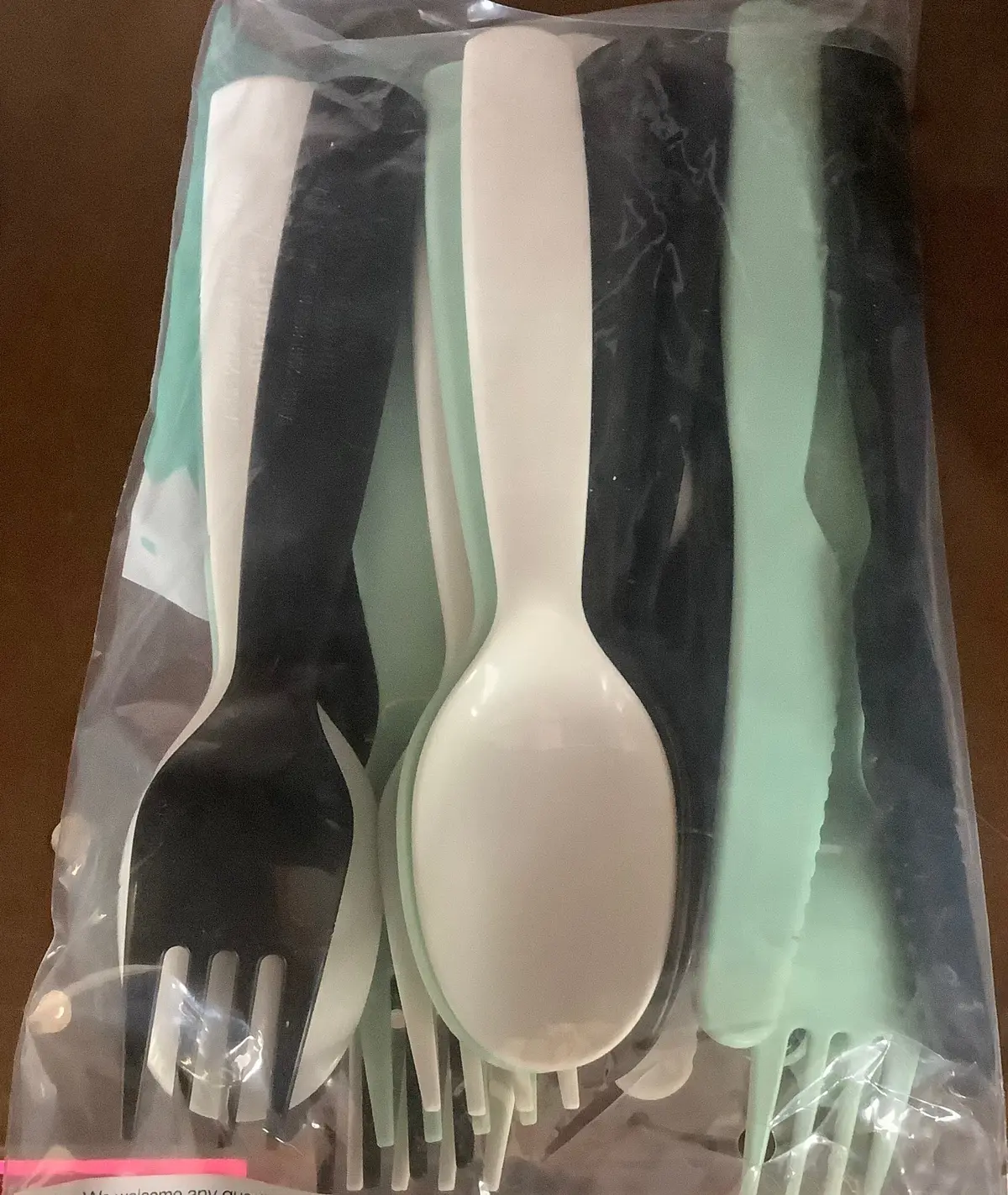 18Pc Plastic Cool Colors Kids' Silverware Set 1