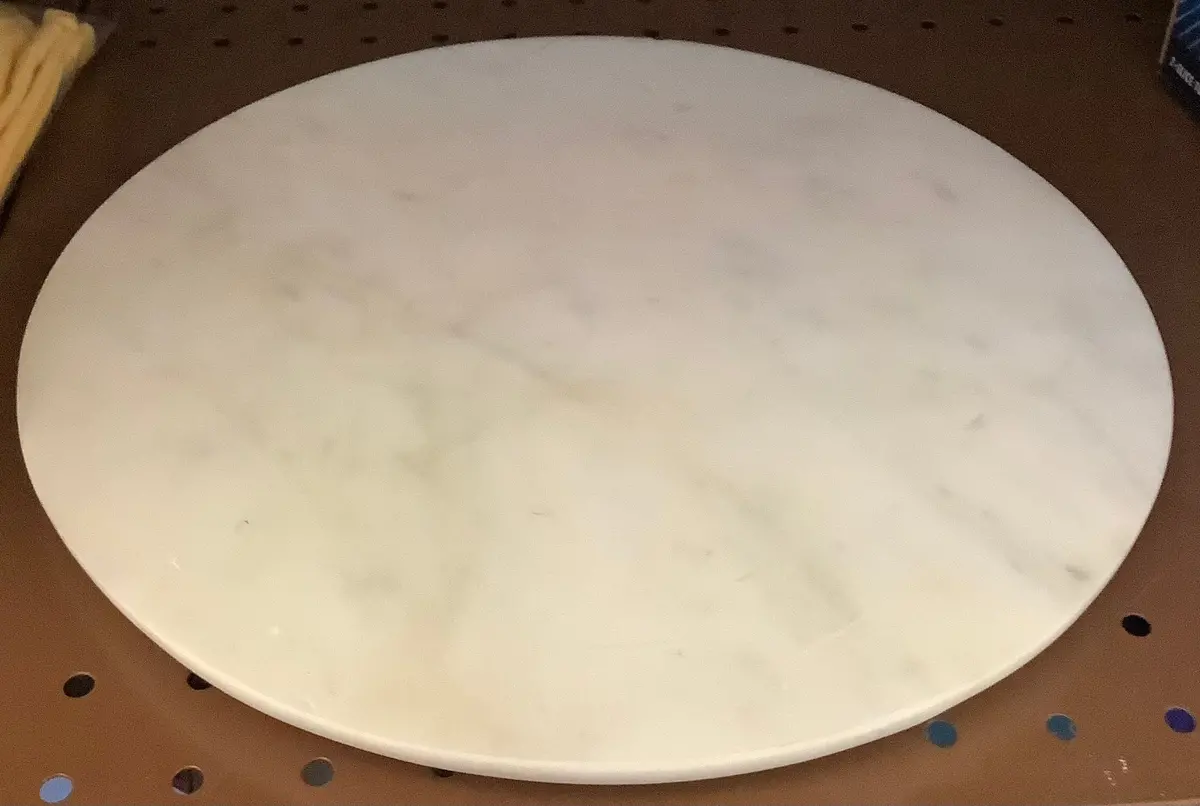 Round Marble Charcuterie Board - Elegant White Serving Platter 1