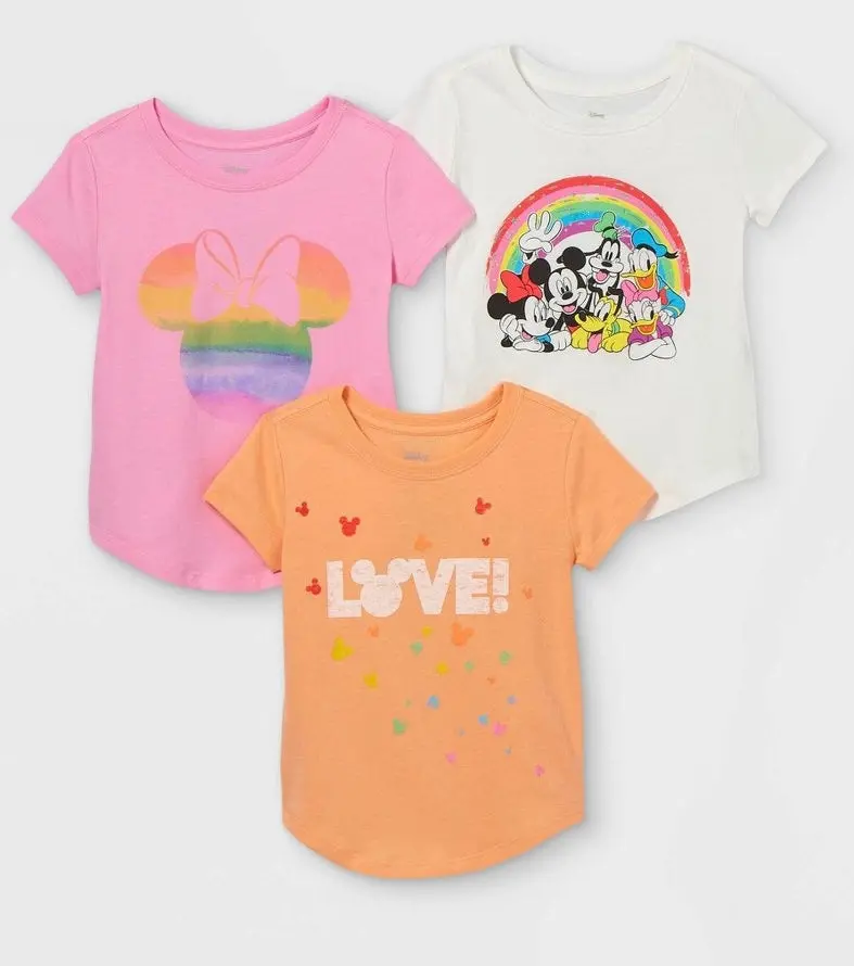 Toddler Girls' 3Pk Minnie Mouse Short Sleeve T-Shirt - 12M 1