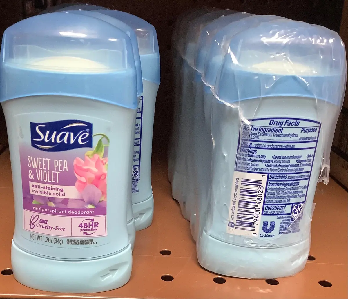 Suave Sweet Pea & Violet Anti-Staining 48-Hour
Antiperspirant & Deodorant Stick - 1.2Oz 1