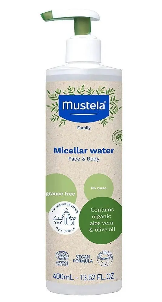 Mustela Organic Micellar Baby Bath Wash Water With Olive Oil And Aloe - Fragrance Free - 13.5 Fl Oz 1