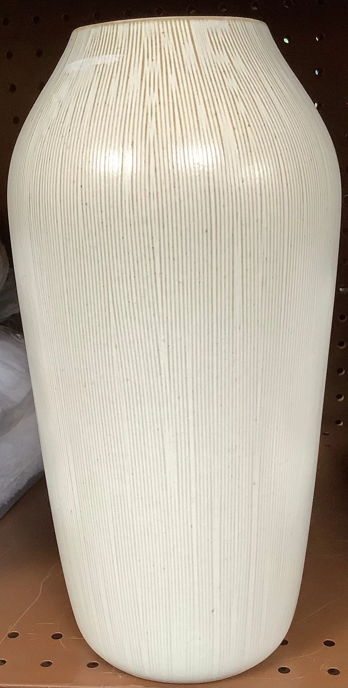 12" Textured Ceramic Bouquet Vase Cream 1