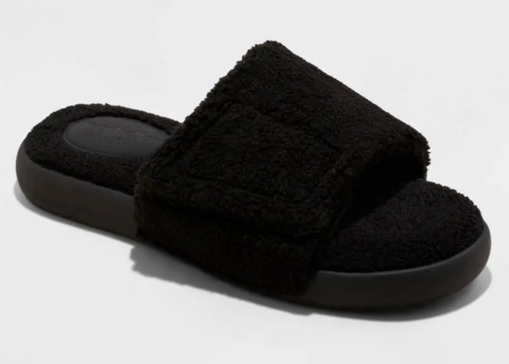 Men's Rodney Adjustable Slide Slippers Black Size 9 1