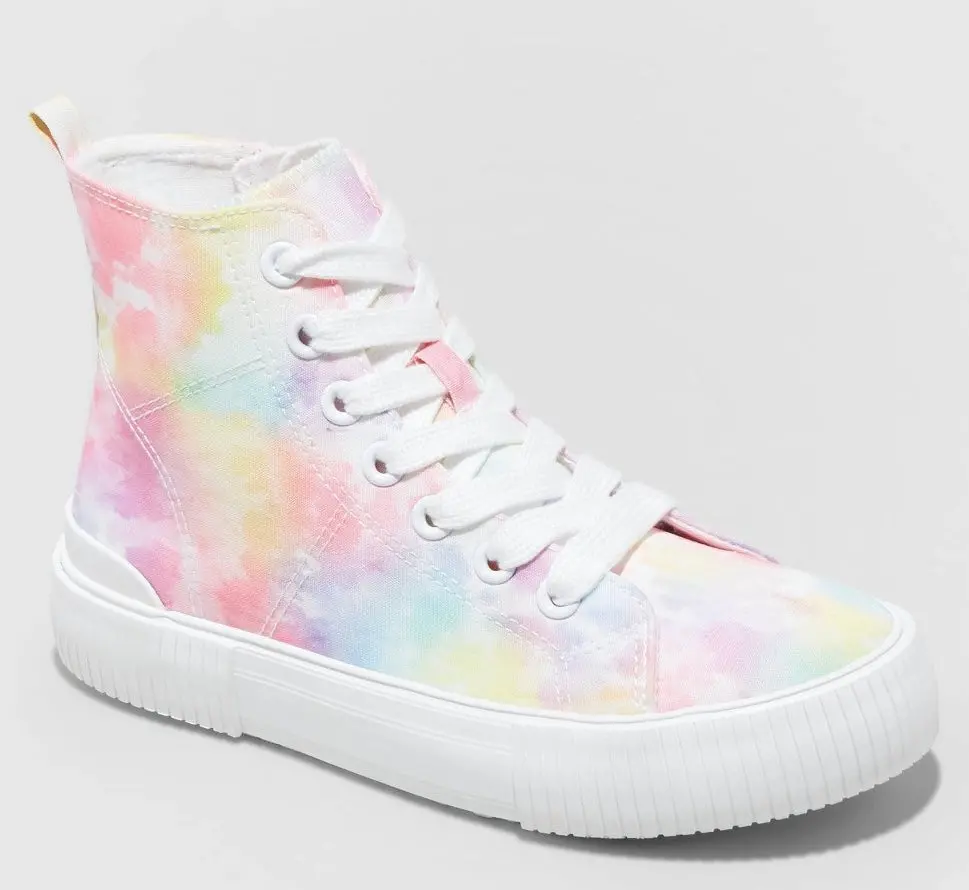 Girls' Cora Tie-Dye Zipper Lace-Up Sneakers 1