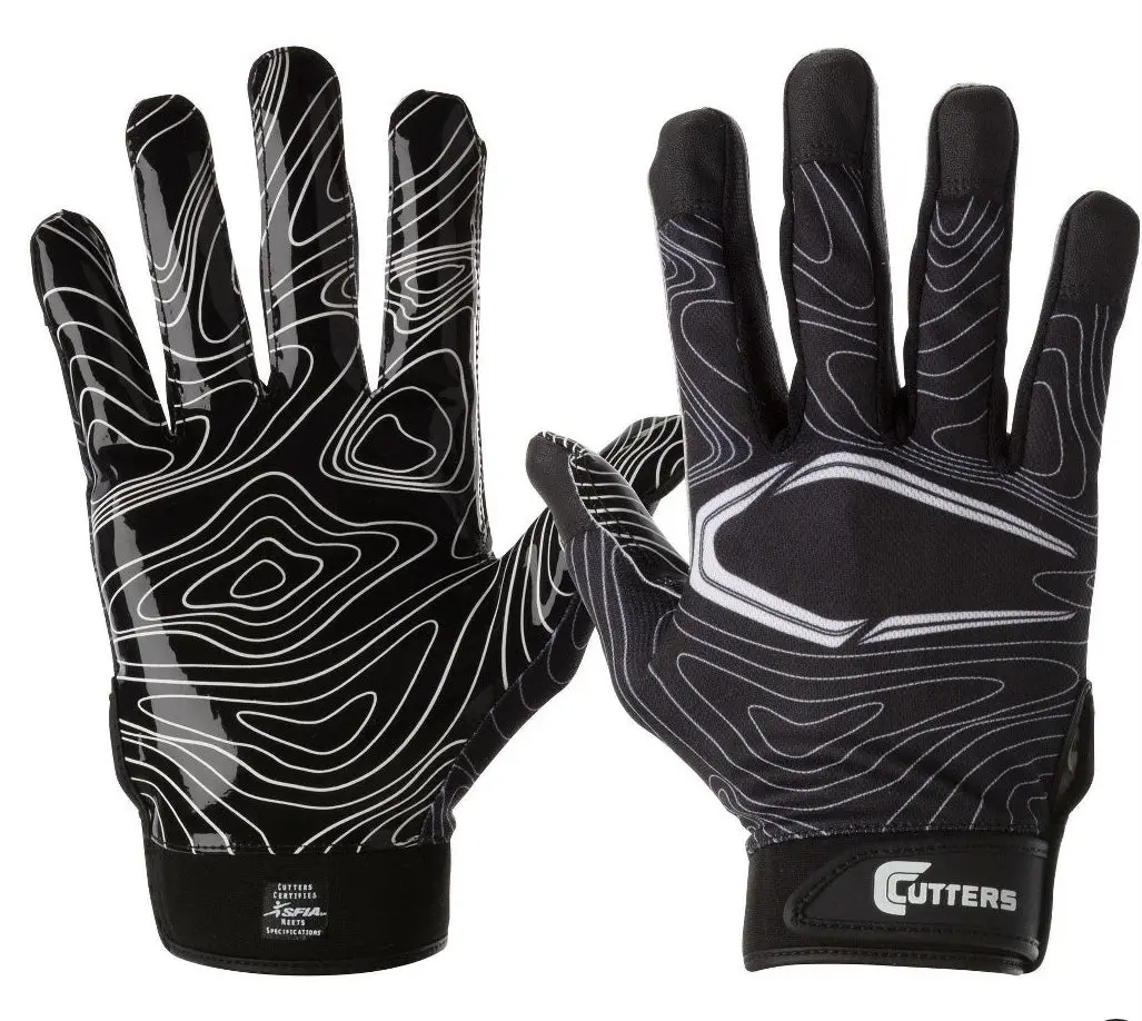 Cutters Game Day Receiver Youth Sports Gloves - Black Topo
S/M 1
